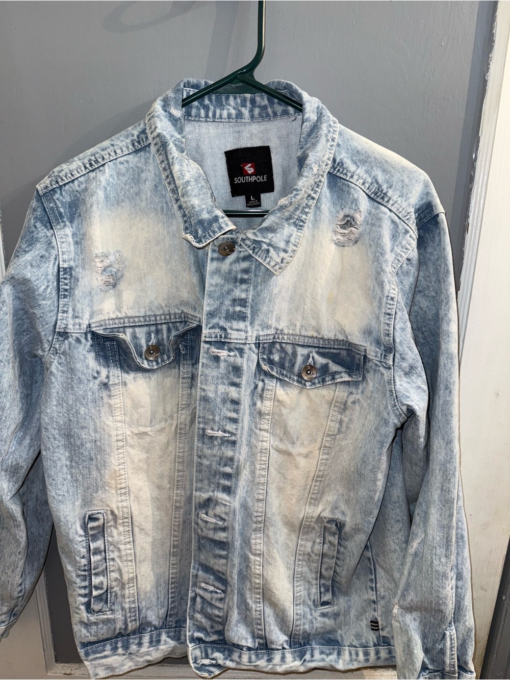 South Pole Light Blue Acid-Wash Denim Jacket